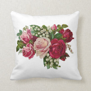 Classic Victorian Roses Lily of the Valley Romance Cushion
