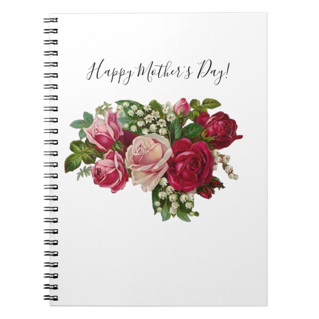 Classic Victorian Roses Lily of the Valley Romance Notebook (Front)