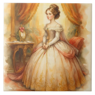 Classic ,Victorian Style, Beautiful Princess Ceramic Tile