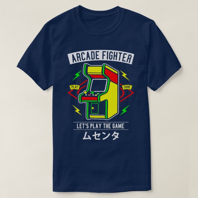 Classic Video Games Arcade Fighter T-Shirt (Design Front)