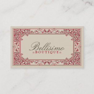 Classic Vignette Business Card Design (red)