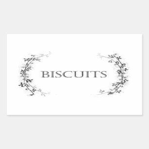 Classic Vine Design Biscuit Jar Labels Stickers