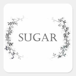 Classic Vine Design Sugar Jar Labels Stickers