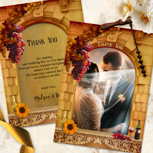 Classic Vineyard Photo Wedding Thank You Card