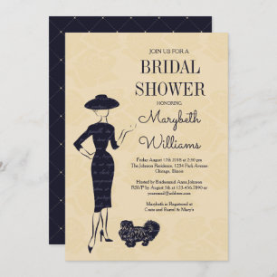 Classic Vintage 50's Fashion Bridal Shower Card
