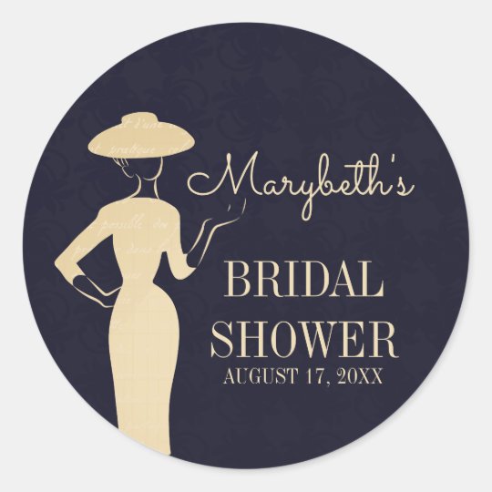 Classic Vintage 50's Fashion Bridal Shower Sticker