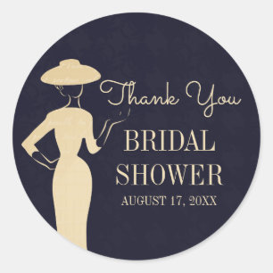 Classic Vintage 50's Fashion Bridal Shower Sticker