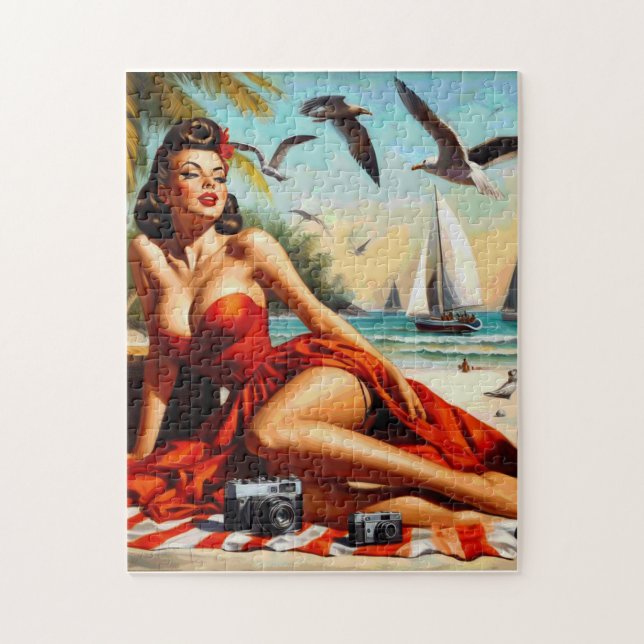 Classic Vintage Beauty Pinup Jigsaw Puzzle (Vertical)