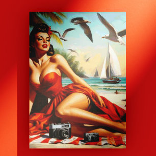 Classic Vintage Beauty Pinup Postcard