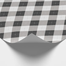 Classic Vintage Black Argyle Plaid Wrapping Paper