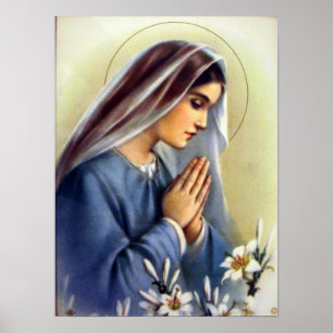 Classic Vintage Blessed Virgin Mary Mother of God Poster