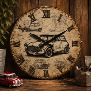 Classic Vintage British Car  Large Clock