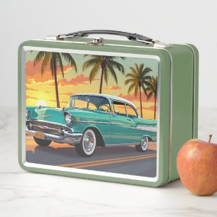 Classic Vintage Car 1957 Metal Lunch Box