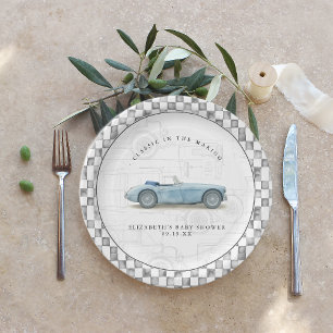 Classic Vintage Car Baby Shower  Paper Plate