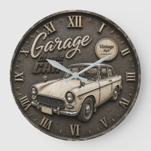 Classic Vintage Car Retro Antique Automobile Large Clock
