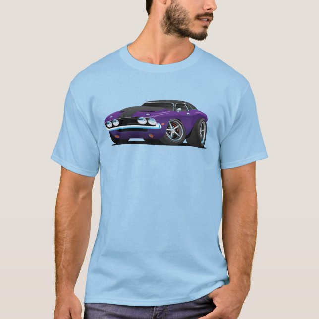 Classic Vintage Car Roadster Purple T-Shirt (Front)