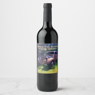Classic Vintage Car Wine Label