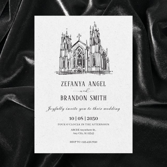 classic vintage cathedral  wedding  invitation (Creator Uploaded)
