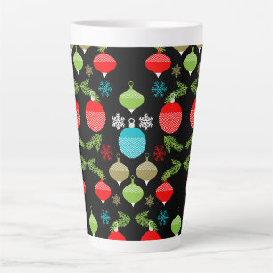 Classic Vintage Christmas Bauble Ornament Latte Mug