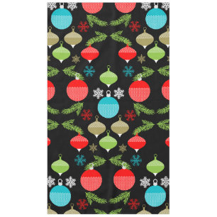 Classic Vintage Christmas Bauble Ornament Tablecloth