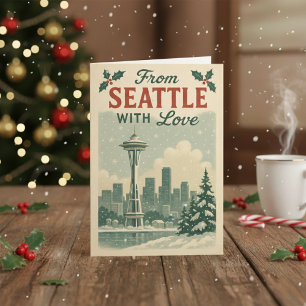 Classic Vintage Christmas Card – From Seattle 