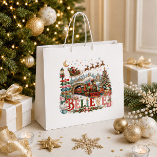 Classic Vintage Christmas Cosy Holiday Gift Bag St