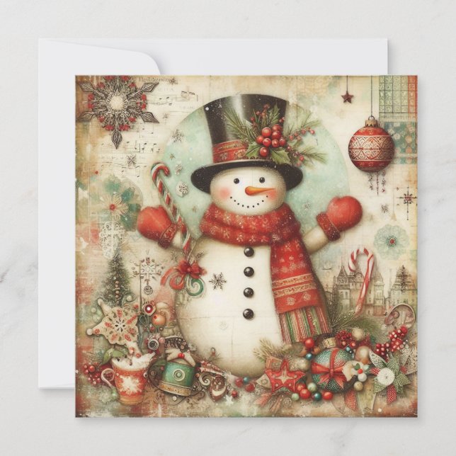 Classic Vintage Christmas Greeting Card (Front)