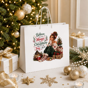 Classic Vintage Christmas Holiday Gift Bag Style