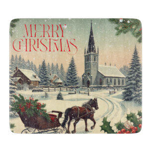 Classic/Vintage Christmas scene  Cutting Board