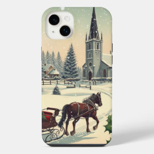 Classic/Vintage Christmas scene  iPhone 14 Plus Case