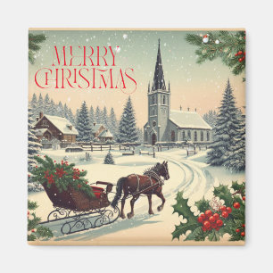 Classic/Vintage Christmas scene Magnet