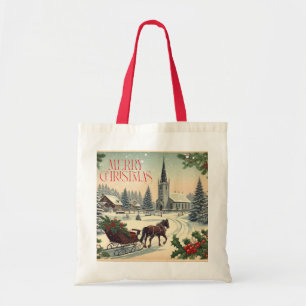 Classic/Vintage Christmas scene Tote Bag