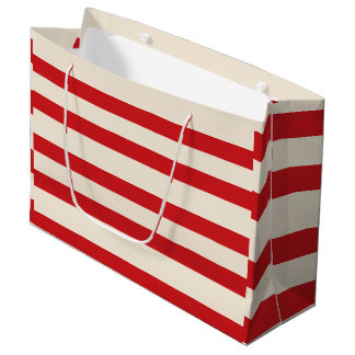 Classic Vintage Circus Tent Red and Cream Stripes Large Gift Bag