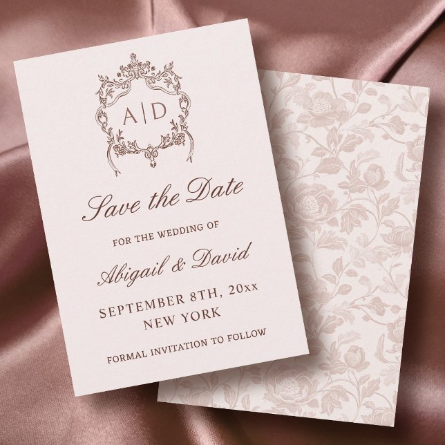Classic Vintage Crest Wedding Save The Date (Creator Uploaded)