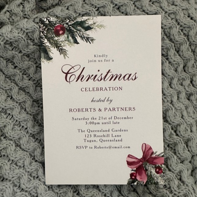 Classic Vintage Elegant Christmas Party Invitation (Creator Uploaded)