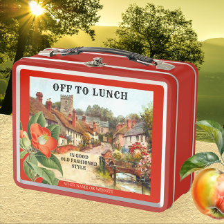 Classic Vintage English Village Painted Lunch Box
