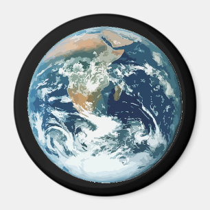 Classic Vintage Etching Planet Earth Art Magnet