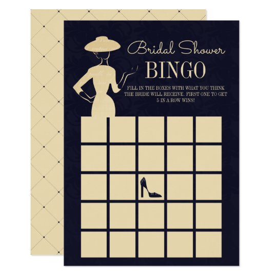 Classic Vintage Fashion Bridal Shower Bingo Card