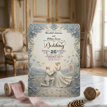 Classic Vintage Fine Art Faux Bas Relief Wedding