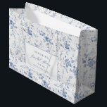 Classic Vintage Floral Blue Bridal Shower  Large Gift Bag<br><div class="desc">Classic Victorian Vintage Blue Floral Bridal Shower Gift Bags</div>