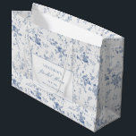 Classic Vintage Floral Blue Bridal Shower  Large Gift Bag<br><div class="desc">Classic Victorian Vintage Blue Floral Bridal Shower Gift Bags</div>