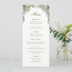 Classic Vintage Floral Wedding Menu