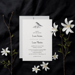 Classic Vintage Forest Bird Wedding Invitation