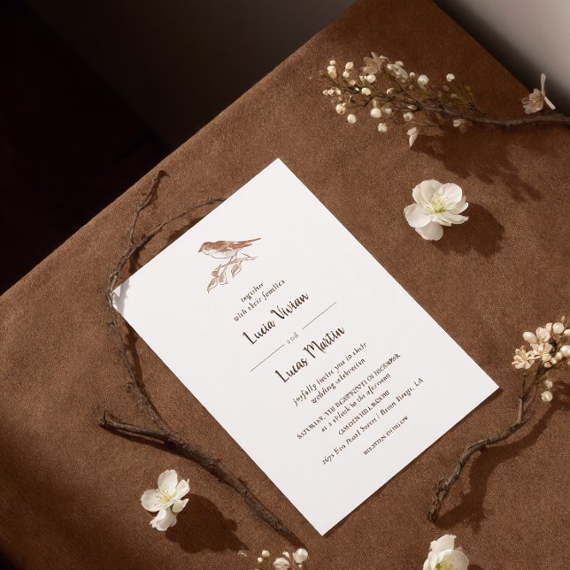 Classic Vintage Forest Bird Wedding Invitation (Creator Uploaded)