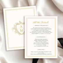 Classic vintage formal crest monogram wedding