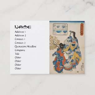 Classic vintage geisha ukiyo-e Utagawa scroll Business Card
