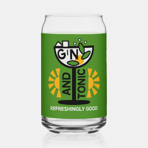 Classic Vintage Gin And Tonic Can Glass