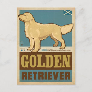 Classic Vintage Golden Retriever Postcard