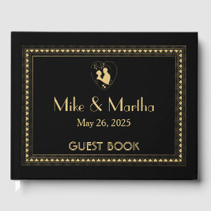 Classic Vintage Great Gatsby Art Deco Wedding Gues Guest Book