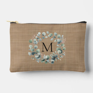 Classic Vintage Green Eucalyptus Foliage Wreath Accessory Pouch
